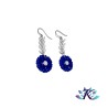 Boucles d'Oreilles Fleurs Bleues 17mm en Verre