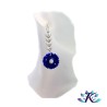 Boucles d'Oreilles Fleurs Bleues 17mm en Verre