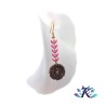 Boucles d'Oreilles Fleurs  Marrons en Verre 16mm Zirconium Rose