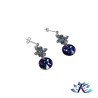 Boucles d'Oreilles Fleurs Argent 925 Disque Cristal Sun 12mm - Heliotrope