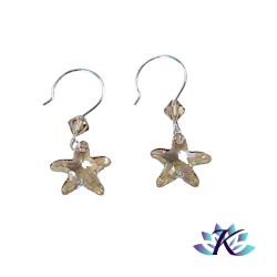 Boucles d'Oreilles Argent 925 Etoile Cristal Starfish 16mm - Golden Shadow