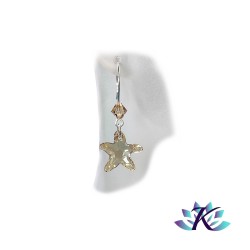 Boucles d'Oreilles Argent 925 Etoile Cristal Starfish 16mm - Golden Shadow