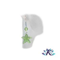 Boucles d'Oreilles Argent 925 Etoile Cristal Starfish 16mm - Peridot