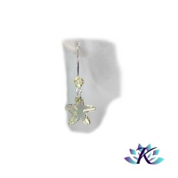 Boucles d'Oreilles Argent 925 Etoile Cristal Starfish 16mm - Luminous Green