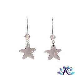 Boucles d'Oreilles Argent 925 Etoile Cristal Starfish 16mm - Silk