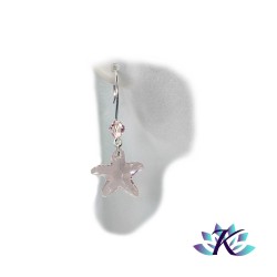 Boucles d'Oreilles Argent 925 Etoile Cristal Starfish 16mm - Silk