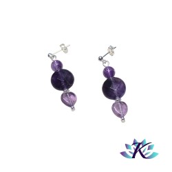 Boucles d'oreilles Argent 925 Perles Pierres Gemmes :  Améthyste