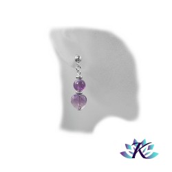 Boucles d'oreilles Argent 925 Perles Pierres Gemmes :  Améthyste