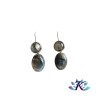 Boucles d'oreilles Clous Acier Inox Pierres Gemmes : Labradorite