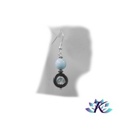 Boucles d'oreilles Argent 925 Perles Pierres Gemmes : Aigue-marine