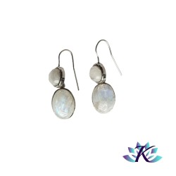 Boucles d'oreilles Clous Acier Inox Pierres Gemmes : Péristérite