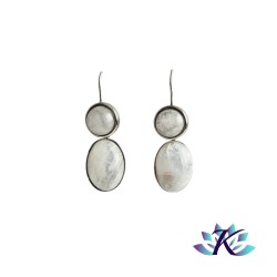 Boucles d'oreilles Clous Acier Inox Pierres Gemmes : Péristérite