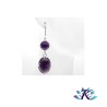 Boucles d'Oreilles Argent 925 Perles Pierres Gemmes : Améthyste