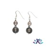 Boucles d'oreilles Argent 925 Perles Pierres Gemmes : Hématite Calcédoine Grise