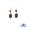 Boucles d'Oreilles Argent 925 Perles Pierres Gemmes : Oeil de Tigre