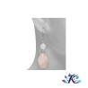 Boucles d'Oreilles Argent 925 Perles Pierres Gemmes : Quartz Rose