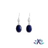 Boucles d'Oreilles Argent 925 Perles Pierres Gemmes : Lapis Lazuli Zirconium