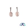 Boucles d'oreilles Clous Acier Inox Pierres Gemmes : Quartz Rose