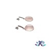 Boucles d'oreilles Clous Acier Inox Pierres Gemmes : Quartz Rose