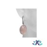 Boucles d'oreilles Clous Acier Inox Pierres Gemmes : Quartz Rose