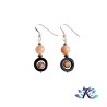 Boucles d'oreilles Argent 925 Perles Pierres Gemmes : Hématite Pierre de Lune Rose