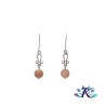 Boucles d'oreilles Argent 925 Perles Pierres Gemmes : Pierre De Lune Rose