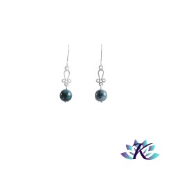 Boucles d'oreilles Argent 925 Perles Pierres Gemmes : Agate Mousse