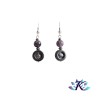 Boucles d'oreilles Argent 925 Perles Pierres Gemmes : Hématite  - Améthyste