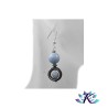 Boucles d'oreilles Argent 925 Perles Pierres Gemmes : Hématite - Angelite