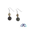 Boucles d'oreilles Argent 925 Perles Pierres Gemmes : Hématite - Labradorite