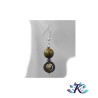 Boucles d'oreilles Argent 925 Perles Pierres Gemmes : Hématite - Rhyolite