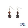 Boucles d'oreilles Argent 925 Perles Pierres Gemmes : Hématite - Sardonyx Rouge