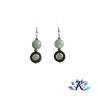 Boucles d'oreilles Argent 925 Perles Pierres Gemmes : Hématite - Aventurine Verte