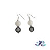 Boucles d'oreilles Argent 925 Perles Pierres Gemmes : Hématite -  Jade Blanche