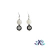 Boucles d'oreilles Argent 925 Perles Pierres Gemmes : Hématite -  Jade Blanche