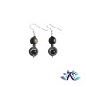 Boucles d'oreilles Argent 925 Perles Pierres Gemmes : Hématite - Obsidienne Dorée