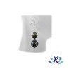 Boucles d'oreilles Argent 925 Perles Pierres Gemmes : Hématite - Obsidienne Dorée