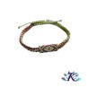 Bracelet Macramé Tube Perles Miyuki Réversible - Dégradé Vert Marron