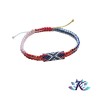 Bracelet Macramé Tube Perles Miyuki Réversible Dégradé Bleu Rouge Jaune