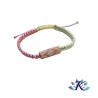 Bracelet Macramé Tube Perles Miyuki Réversible Dégradé Rose Jaune