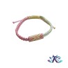 Bracelet Macramé Tube Perles Miyuki Réversible Dégradé Rose Jaune