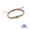 Bracelet Macramé Tube Perles Miyuki Réversible Dégradé Rose Jaune Marron