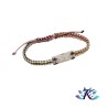 Bracelet Macramé Tube Perles Miyuki Réversible Dégradé Rose Jaune Marron