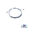 Bracelet Macramé Minimaliste - Cube Cristal 6mm Crystal Blue Shade - Gris - Bleu - Noir