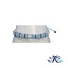 Bracelet Macramé Minimaliste - Cube Cristal 6mm Crystal Blue Shade - Gris - Bleu - Noir