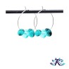 Boucles d' Oreilles Créoles Perles Verre Filé - Turquoise