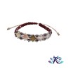 Bracelet Macramé - Perles Verre Etoiles - Bordeaux Beige