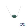 Collier Chaîne Argent 925 Pierre Gemme : Cabochon Agate Verte