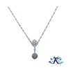 Collier Argent 925 Zirconium Pierre Gemme : Perle Labradorite