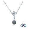 Collier Argent 925 Zirconium Pierre Gemme : Perle Labradorite